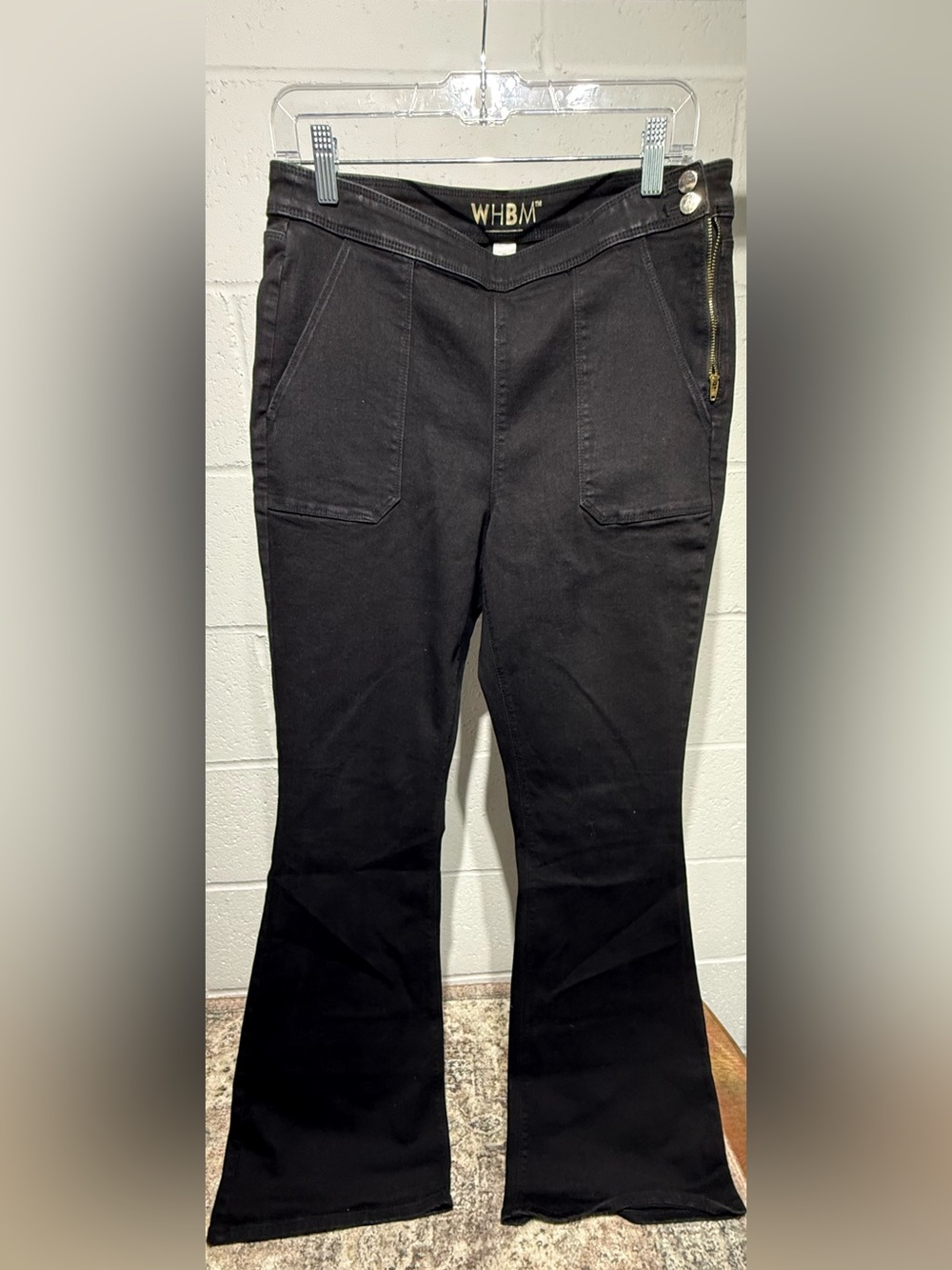 White House Black Market Black High-Waist Flare Jeans